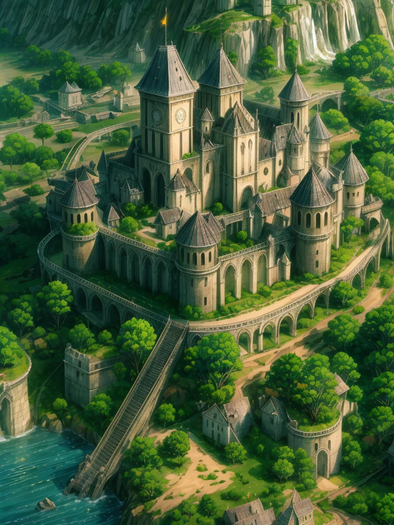 (((masterpiece、Highest image quality、highest quality、highly detailed unity 8kwallpaper)))、(A castle on a lonely island)、tower