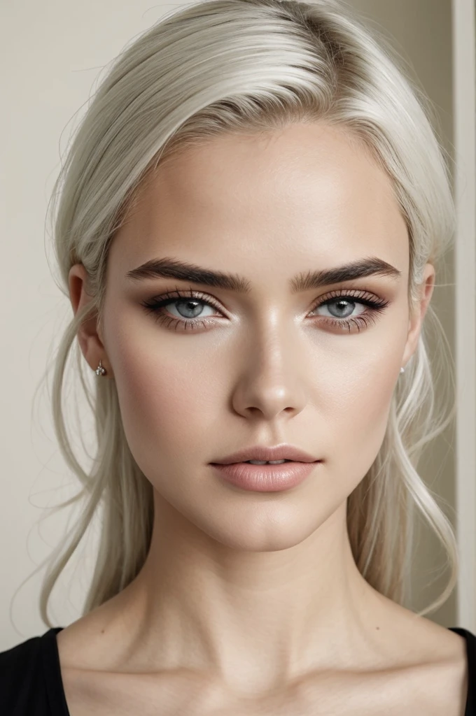 obra de arte, Mais alta qualidade, (Sozinho focus), (rosto perfeito:1.1), (alto detalhe:1.1), (olhos hiper detalhados), dramatic, A guy with pale skin and long voluminous white hair, olhos brancos, Sozinho, Cabelo longo, Sephiroth, Lua, noite, terno de luxo branco, umbigo coberto, pouty lips, pelagem, arrogant expression, Jardim de rosas, fundo detalhado, arte por artgerm, cinematic lighting, rosas, moda, BalenciagaStyle