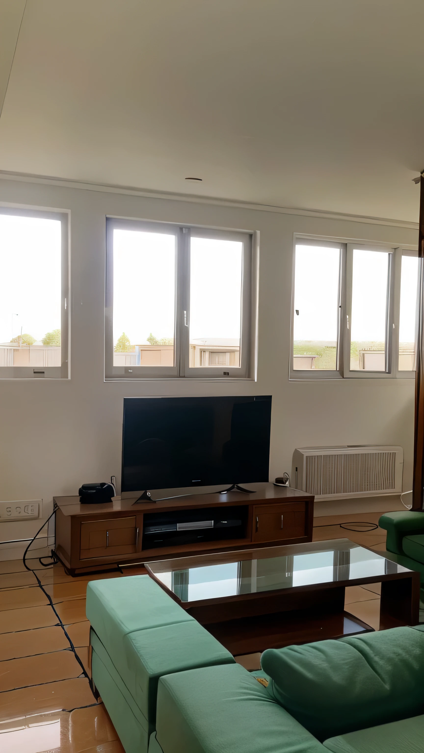 La maison dispose d&#39;un grand écran TV et de grandes baies vitrées