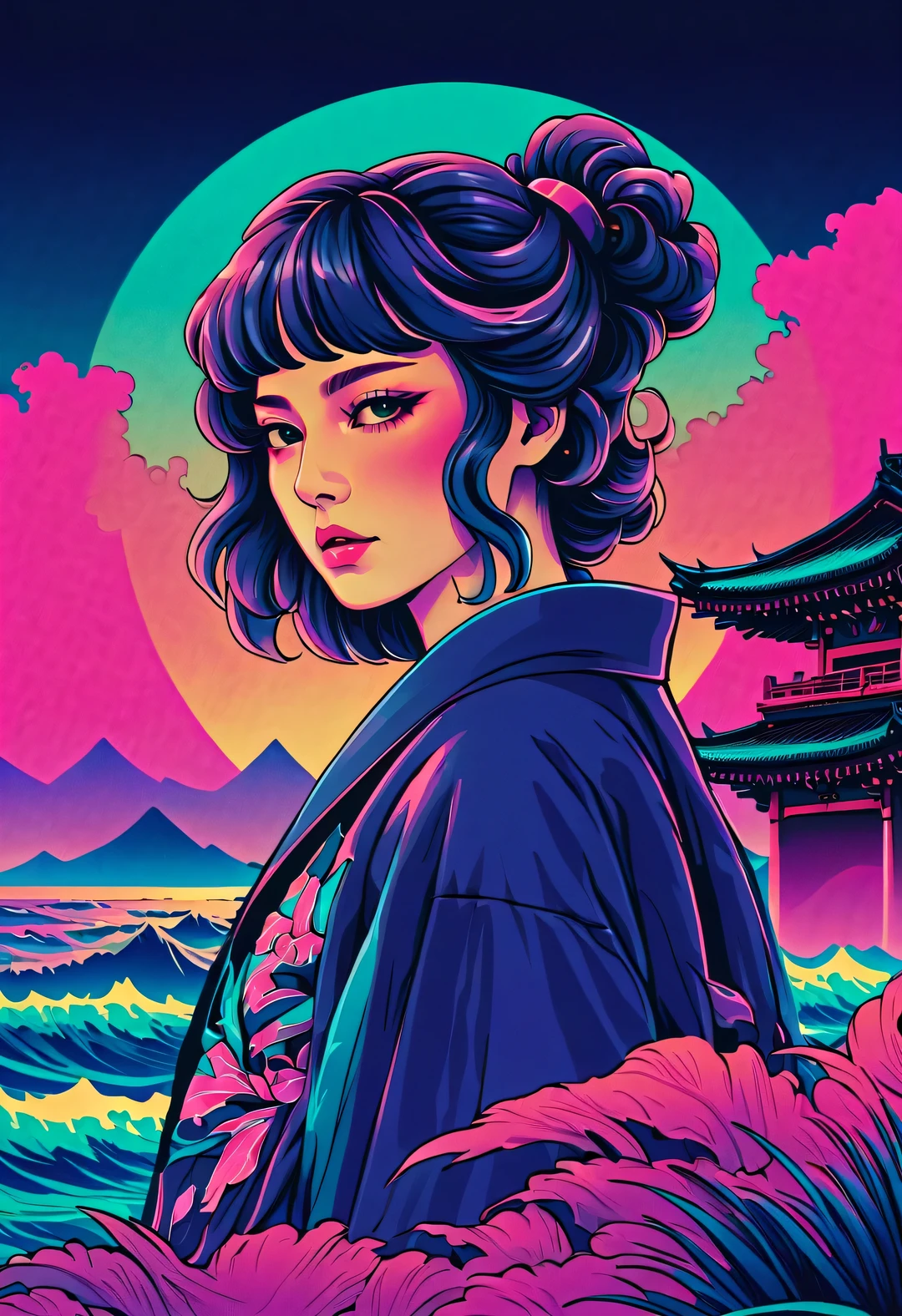 vector illustration, Minimalism, number, Vaporwave style, Beautiful and detailed illustrations, A little more purple，
vaporwave style, Beautiful detailed ，Color rad retro poster, a close up of a radio cassette futurist, 8k ，Dan Mumford style, master of ukiyo-e, Vibrant stage backdrop，vaporwave style，, Award-winning, 