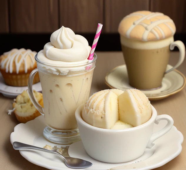 Currant Vanilla Milkshake with Honey Muffin 