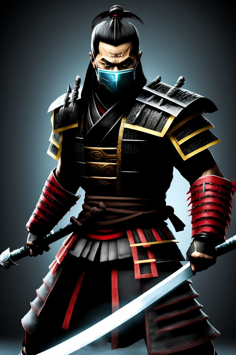samurai in mortal kombat style