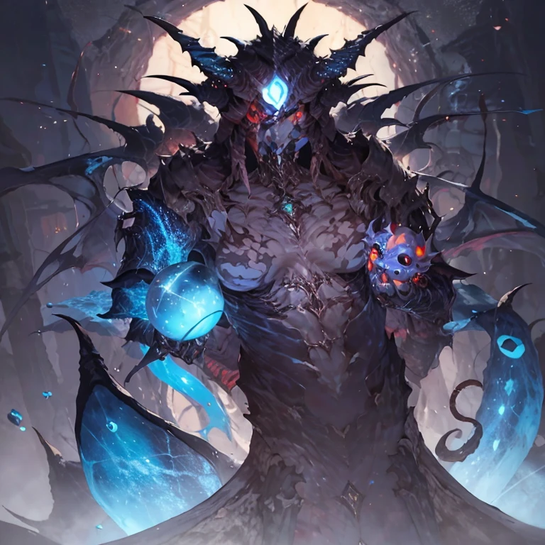 Close-up of a person with a strange face and strange body, mohrbacher, female jin female demon hybrid, Demon Souls concept art, Zinman Female Devil, in the art style of mohrbacher, beautiful biomechanical djinn, God of Eldritch, peter mohrbacher style, Onmyoji detailed art,mask,Hide your face,