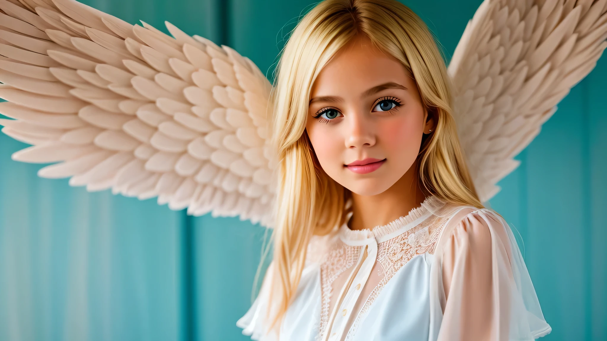 Blonde girl with black wings and a black bow, menina com asas de anjo, de uma menina anjo bonita, Anjo com asas pretas, menina do anjo, vestindo anjo, retrato bonito da menina do anjo, Um anjo, anjo da menina alada, possivelmente um anjo, menina com penas, usando halo de anjo, anjo bonito, angelic face, anjo biblicamente acuado, asas de anjo preto