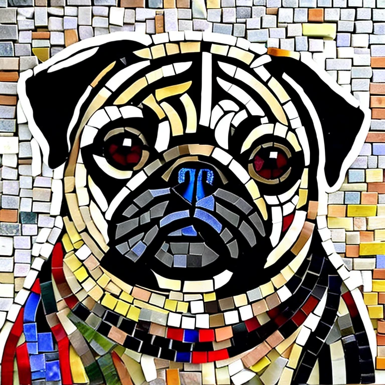 Pug dog mosaic art
