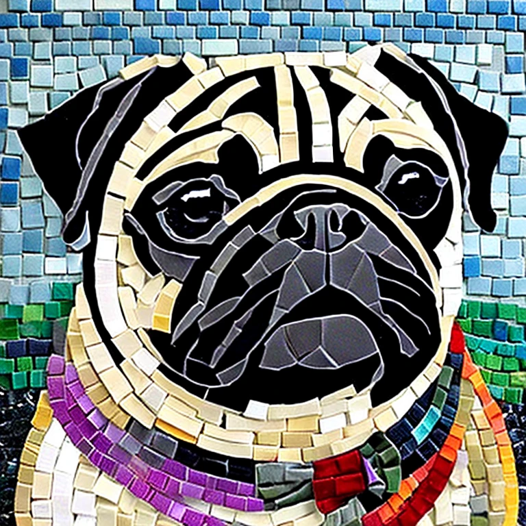 Pug dog mosaic art
