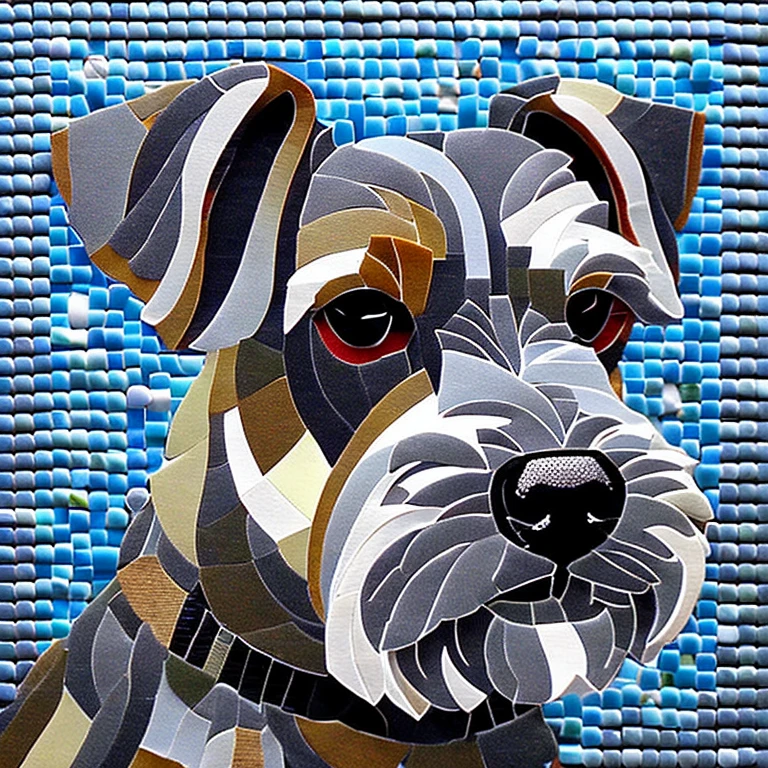 Schnauzer breed dog mosaic art