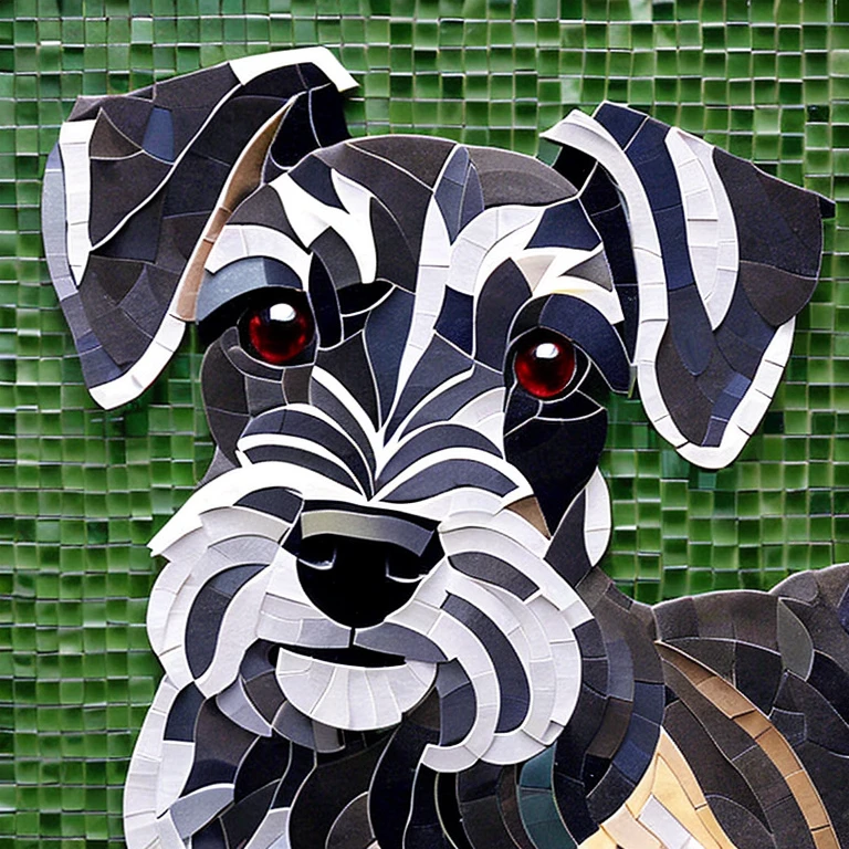 Schnauzer breed dog mosaic art