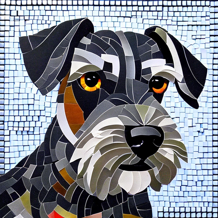 Schnauzer breed dog mosaic art