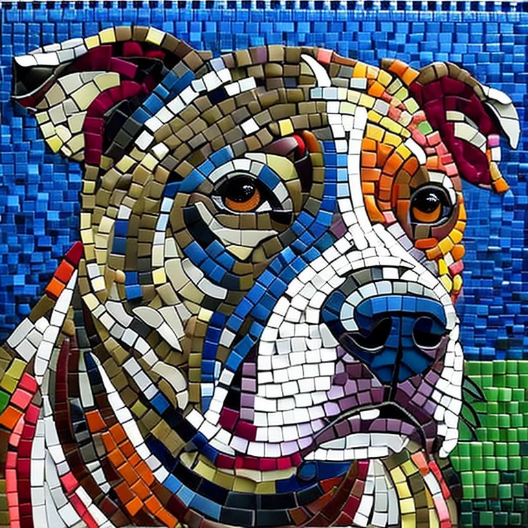 Pitbull dog mosaic art
