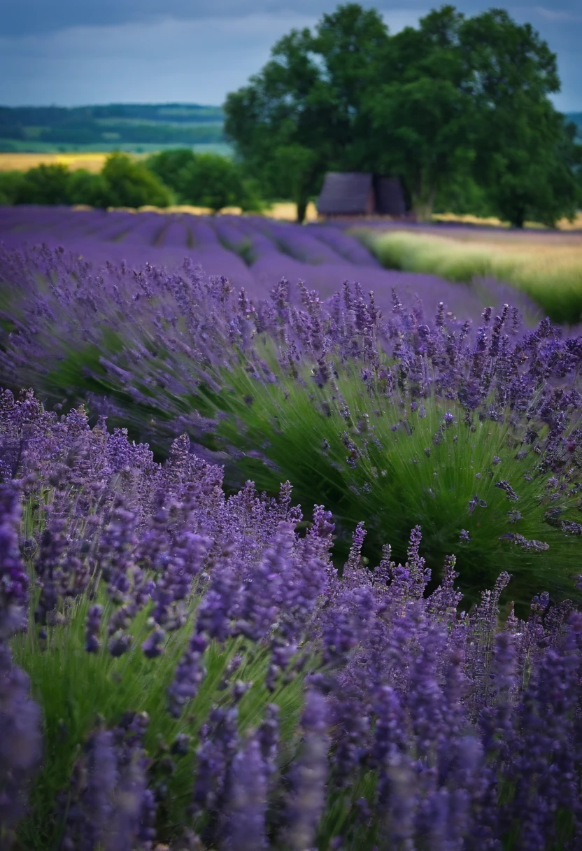 Create an endless landscape of lavender fields in full bloom.