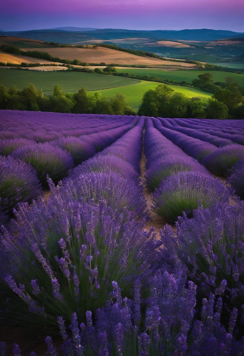 Create an endless landscape of lavender fields in full bloom.