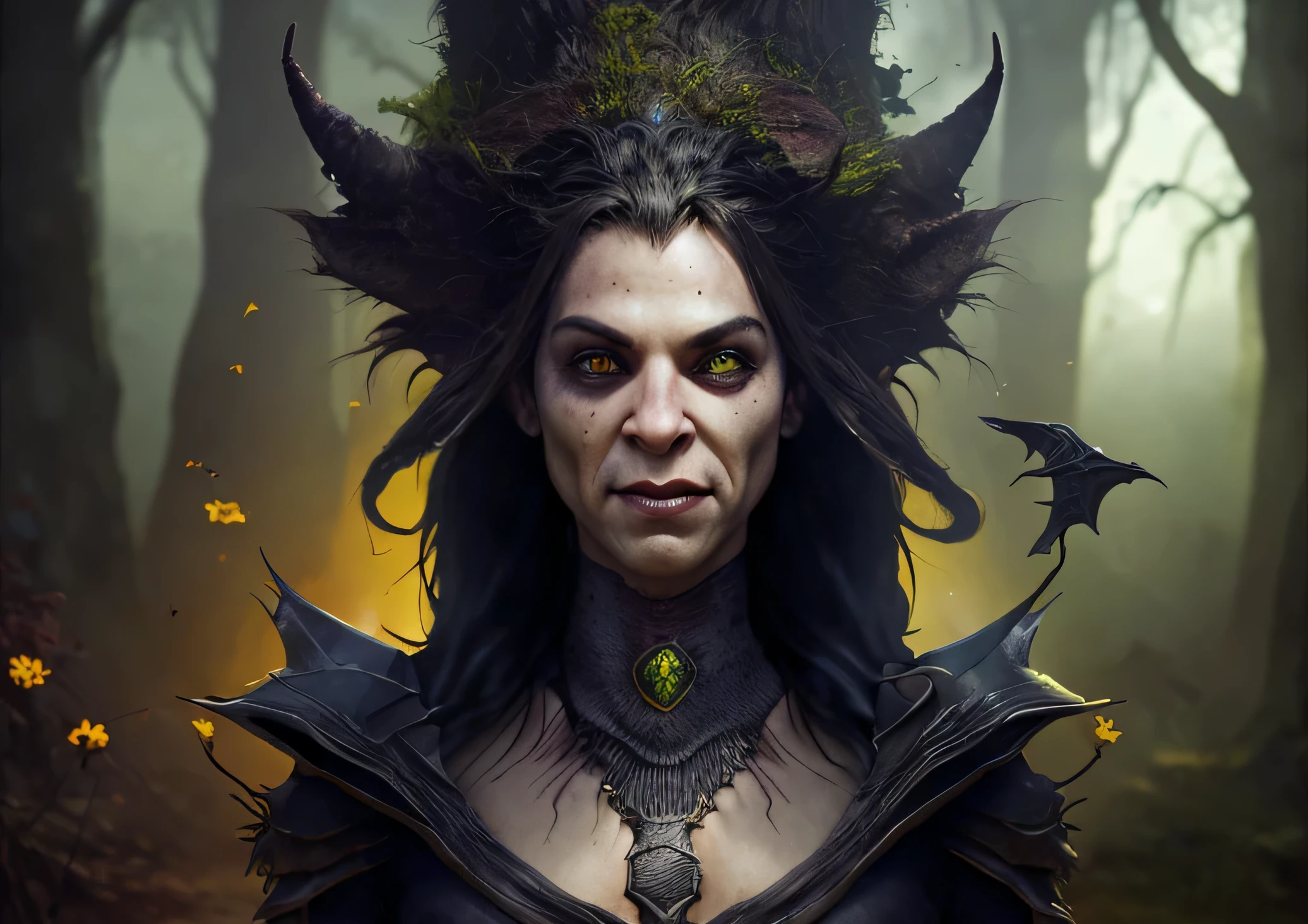 A cinematic poster of the character "The Crow". Close-Up Face. The character in the middle of a dark street, with a bright green light shining on him. (( The Crow V.IT Face, White face with black makeup )), The background is black with smoke. Wearing a The Crow Costume. The character is wearing a black 
overcoat, jeans, and black boots. He has long black hair and wears black makeup. DETAILED FACE, intricate.
Realism: The generated art should be realistic and highly detailed.
Lighting: The lighting should be cinematic, with a bright green light shining on the character.
Background: The background should be black with smoke.