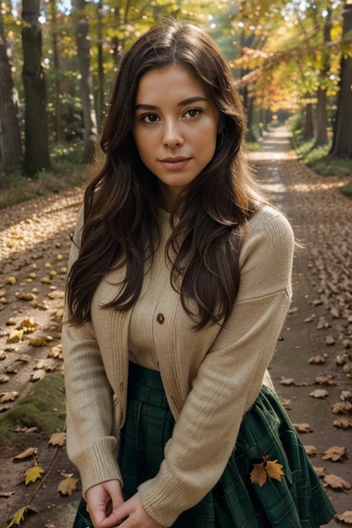 "(best quality,ultra-detailed),woman collecting autumn leaves in forest,natural colors,sunlit forest scene,fall foliage,soft sunlight through the trees,beautiful detailed eyes and face,long flowing hair,peaceful atmosphere,leaves gently falling,crisp air and gentle breeze,rustling leaves underfoot,serene expression,autumn vibes,translucent sunlight filtering through the foliage,autumn scenery,quiet and tranquil surroundings,warm and cozy colors,leaf-strewn path leading into the forest,harmony with nature,capturing the beauty of the season"