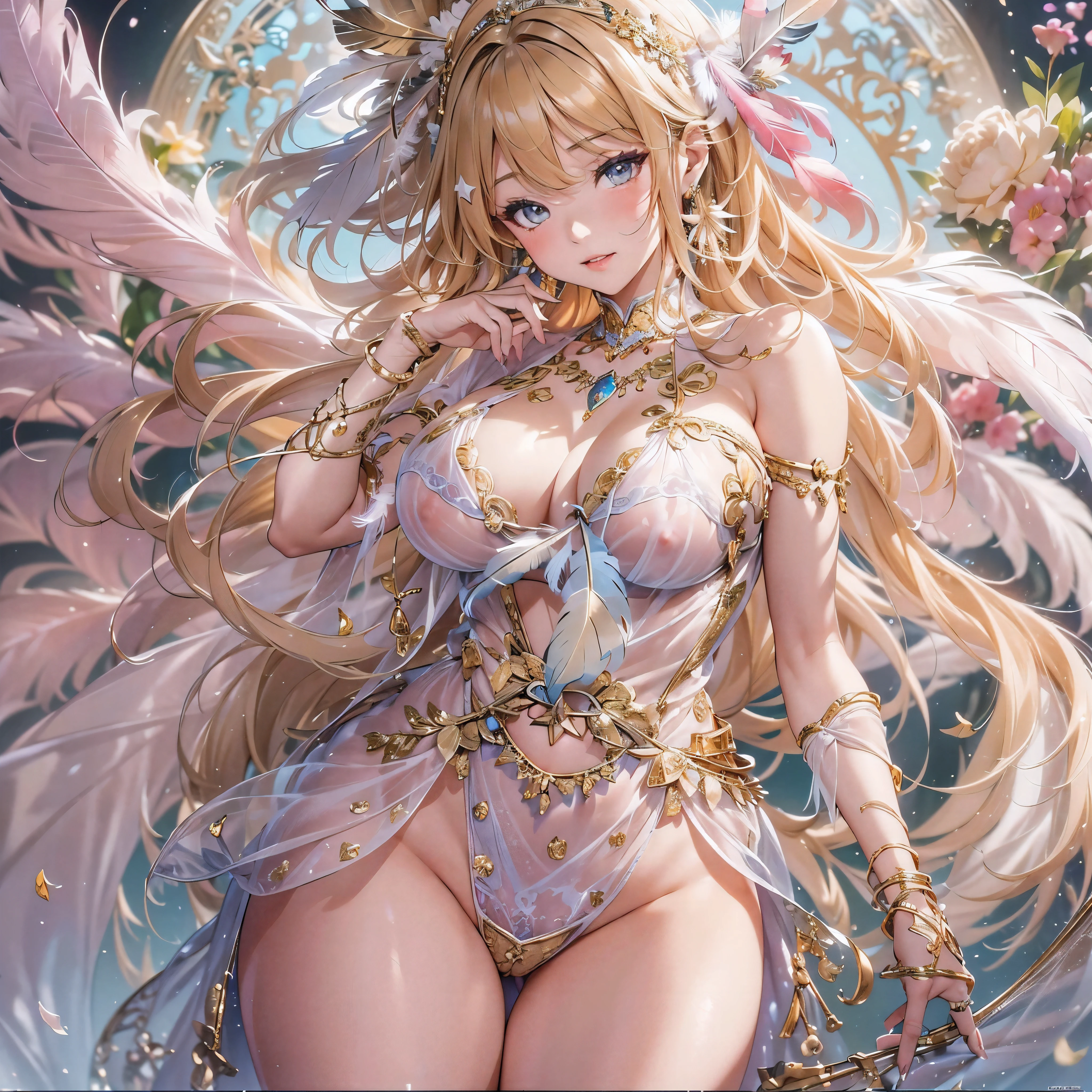 去最高のmasterpiece、beautiful美しさ, 3D two-dimensional, rich, blonde, skirt, stockings, high heels, poison、star、star、(Highly detailed CG Unity 8K wallpaper),(masterpiece), (最high quality), (Super detailed), (best work),(best shadow), (sharp eyeliner, eye shadow, fine eye:1.1), (超High resolution,realistic,最high quality,realistic),(8K,RAW photo,最high quality,マstarプル),mature woman、sensual curves、huge breasts、thighs、bubble、お尻のmasterpiece, 最high quality, Super detailed, full body shot, mature woman, beautiful mature woman, nightgown and underwear, enchanting smile, thick lips, Chubby lips, blush, looking at the viewer, provocative expression, beautiful髪型, cleavage, Plump、curvy hips、attractive face、sexy lingerie、an inviting gaze、Expression of emotions、Lewd underwear、(((erotic see-through lingerie set)))、Standing position、gorgeous accessories 、big breastsの女性, bare shoulders, golden hair, colored feather, metal ornaments, colored flowers, particle, light, (masterpiece, 最high quality, 最high quality, official art, beautiful and aesthetic:1.2), (1 girl:1.3), very detailed,(fractal art:1.1),(colorful:1.1)、(flowers:1.3),most detailed,(zentangle:1.2), (dynamic pose), (abstract background:1.3), (shiny skin), (lots of colors :1.4), ,(earrings:1.4), (feather:1.4),masterpiece, 最high quality, Super detailed, 30~40 years, full body shot, beautiful 、various hairstyles,gold headband,plump breasts,beautiful butt,greek clothing,Tulle covers the breasts,perfectly proportioned, detailed clothing details,marble,god statue,cinematic lighting, film grain, 8K, masterpiece, Super detailed, high detail, high quality, High resolution,(((NSFW:1.2)))、exposed chest、Openwork decoration,(((see through dress)))、(((解剖学的に正しいbody))) , 最high quality, Super detailed, (((Lewd underwear)))、raise your butt, from below, (((R-18)))、Hakari、thighs, big breasts, Are standing, cowboy shot, blush, (((1 girl))), (masterpiece:1.3), (High resolution), (8K), (very detailed), perfect face, Nice eye and face, (((最high quality))), (Super detailed), detailed face and eye, (alone), High resolution、beautifuleye,(((sexy pose)))、(((整ったbig breasts)))、((beautiful eye))、luxury、(((超High resolution)))、(((detailed description)))、(((ぽっちゃりbody型)))、(((解剖学的構造に一致したbodyの部位)))、beautiful長いまつ毛、バランスのとれたbody型,2 feet、Just the right size for your legs and arms、Fishnet tights、glamorous、(((Clear white and black eye)))、lipstick、Sparkling、(Undistorted face, eye, body)、jewelry、gem、(長くカールしたbeautifulまつ毛)、(((バランス良いbeautiful胸)))、(transparent, Exquisite skin:1.2)、(((完璧なglamorousボディー)))、actress face、Super beautiful、cute smile、Healing beauty、Flower shower、完璧なeye、realistic depiction、super sexy、shiny、glamorous、double eyelids、Good dark compensate、compensate、ぼやけていないeye