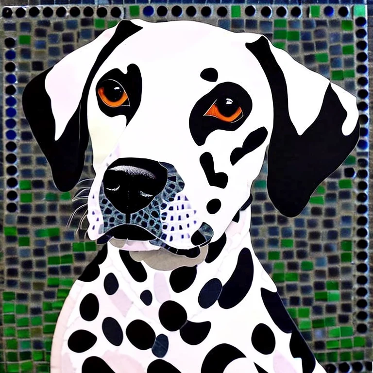 Dalmatian dog mosaic art
