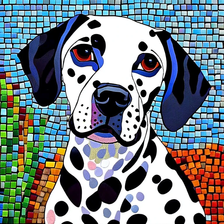 Dalmatian dog mosaic art
