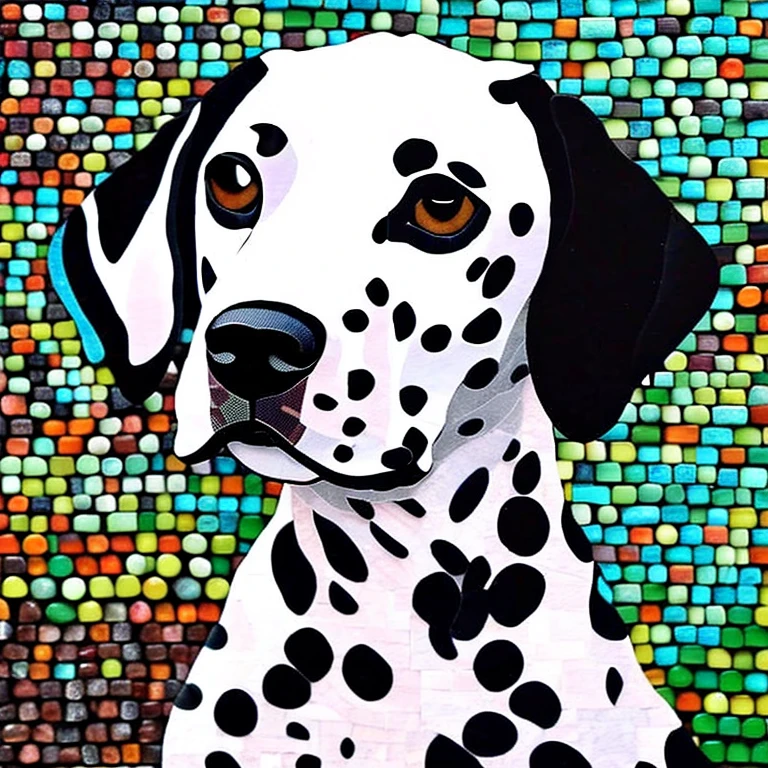 Dalmatian dog mosaic art
