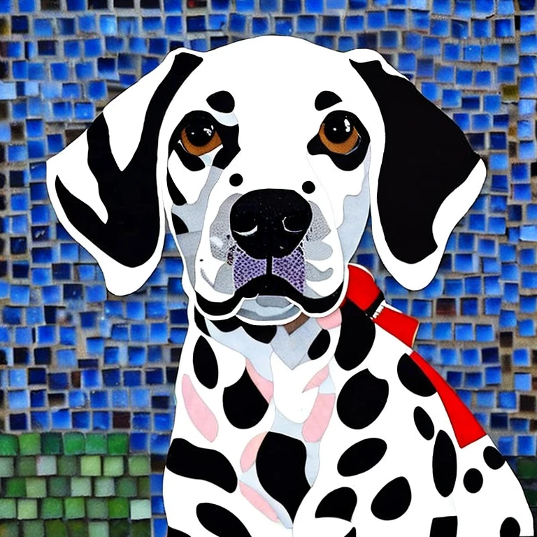 Dalmatian dog mosaic art
