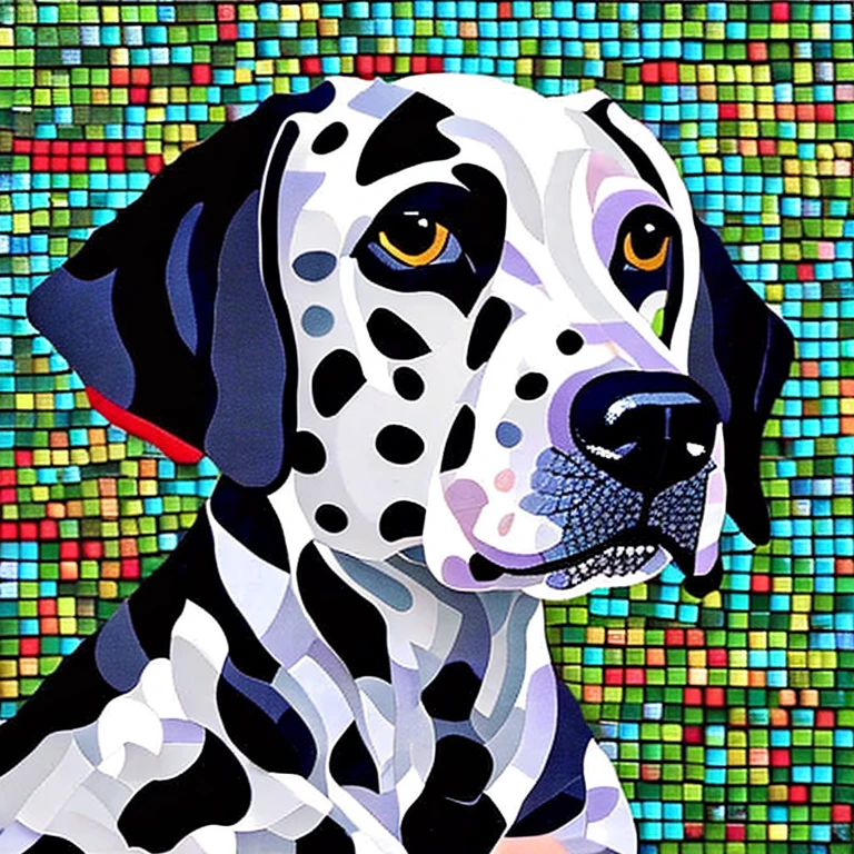 Dalmatian dog mosaic art
