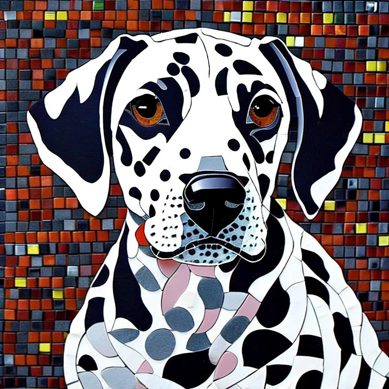 Dalmatian dog mosaic art
