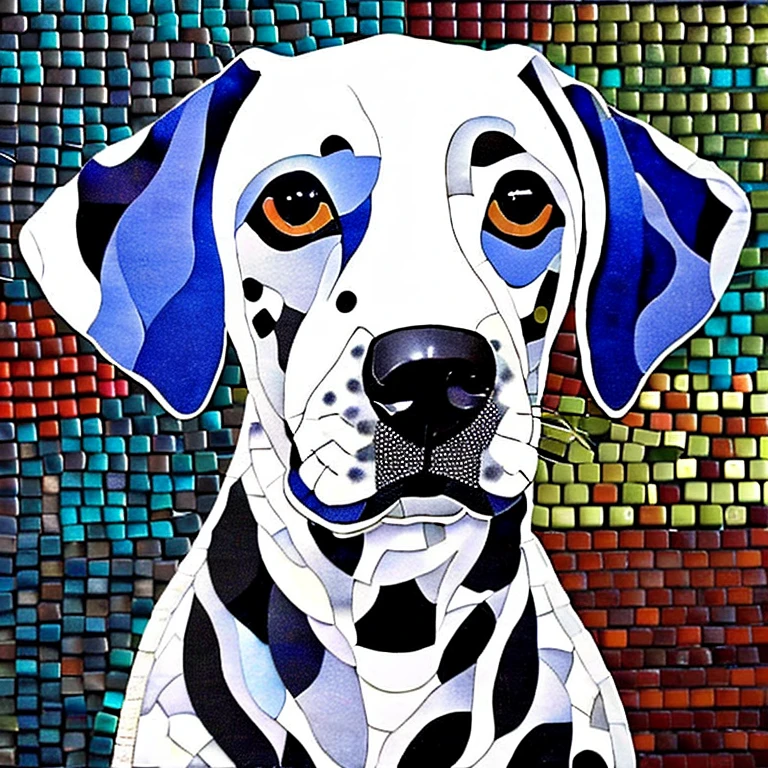 Dalmatian dog mosaic art
