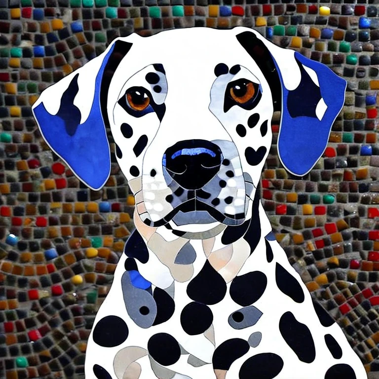 Dalmatian dog mosaic art
