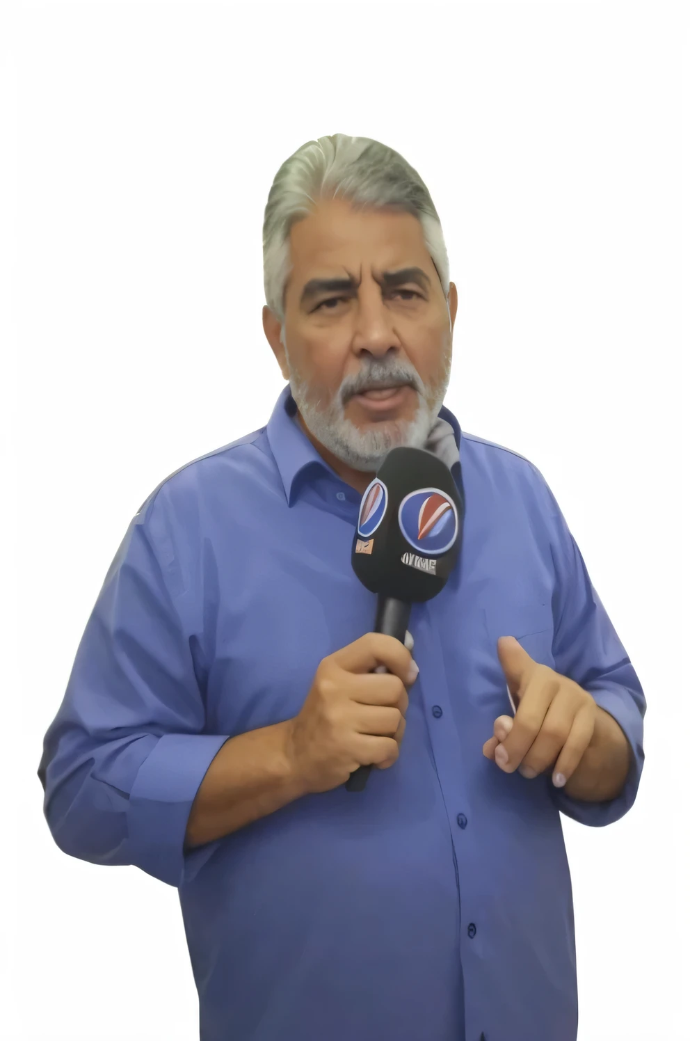 reporter segurando microfone em alta qualidade