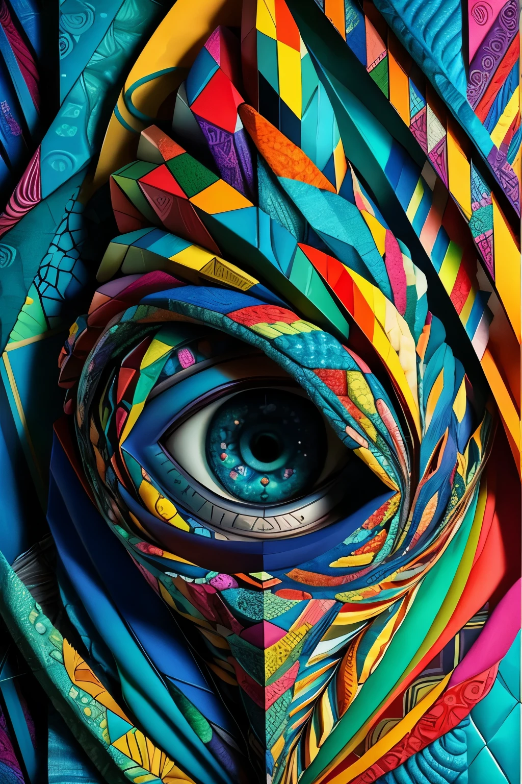 (brains),  Eduardo Cobra Quilting ,Multidimensional geometric PORTRAIT wall, Until then, Little,
yan 08k, beautiful, colorful,
masterpiece, better quality, better quality, Until then oficial, beautiful and aesthetic,