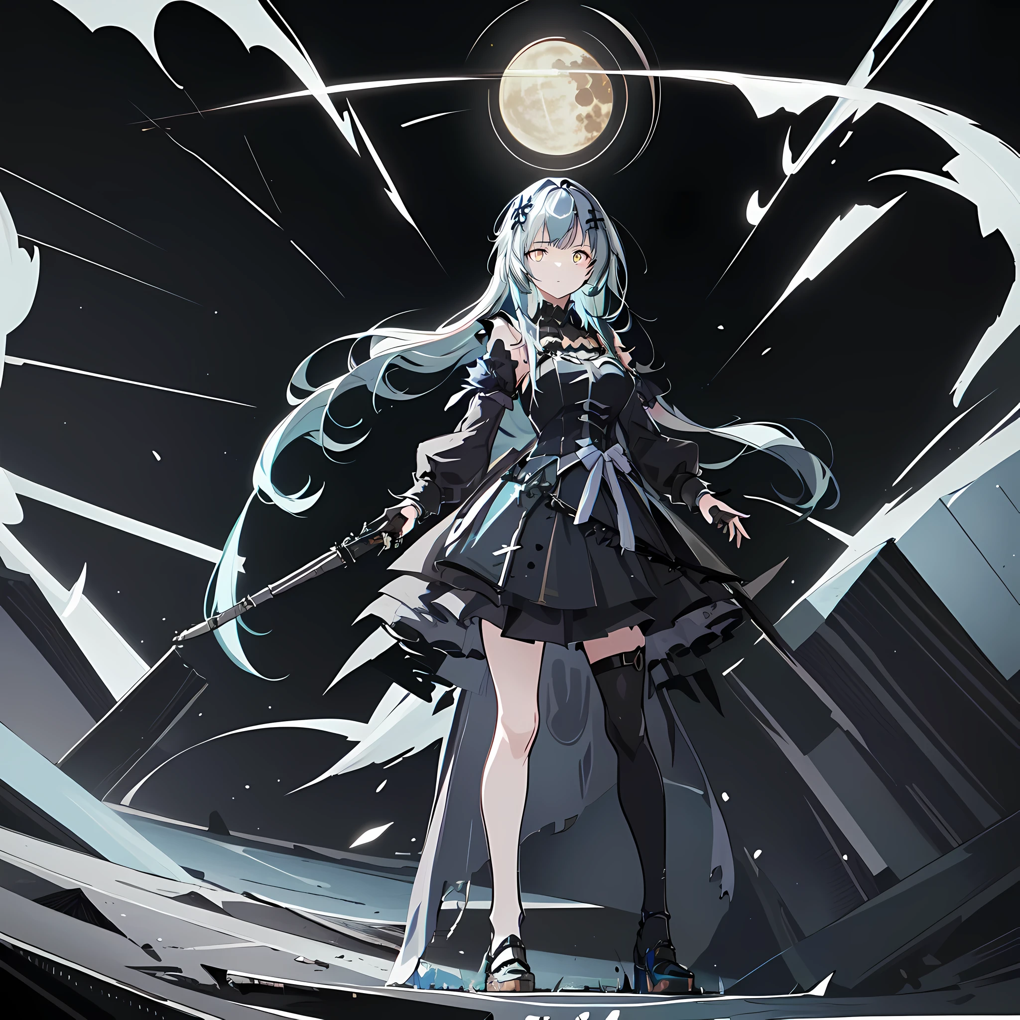 Anime girl standing in ruins,Armed angel girl holding cat frontline style, 来自girls frontline, Exquisite details. girls frontline, girls frontline, girls frontlineCG, infantry girl, women&#39;s final tour, soldier girl, m4 sopmod ii girls frontline, Anime Maid SS Military, girls frontline宇宙, Mechanized soldier girl, Majora、Lieutenant Colonel、Girl Moon、The battle begins！