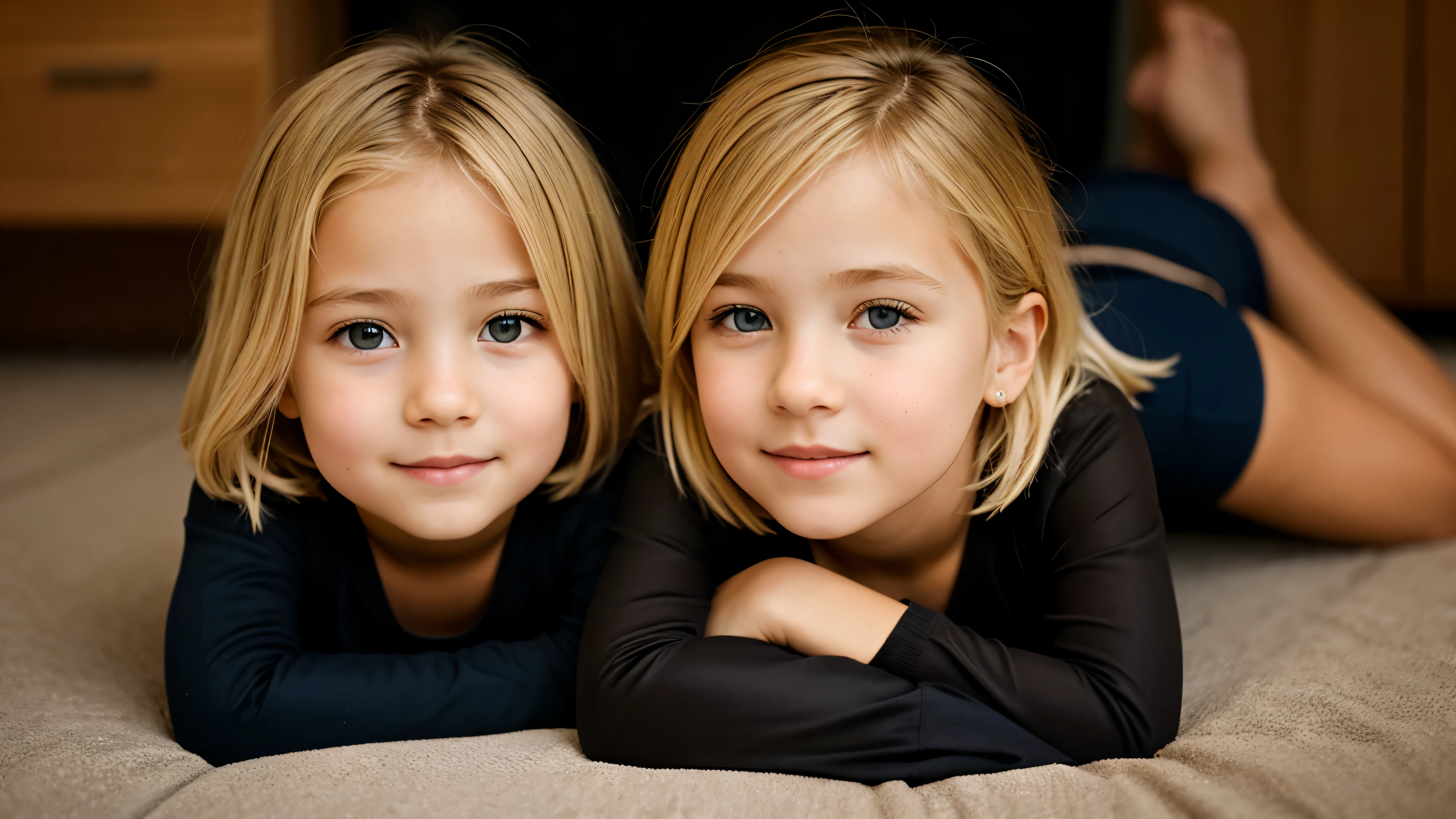 KIDS GIRL BLONDE hair in a BLACK , Aerially silks