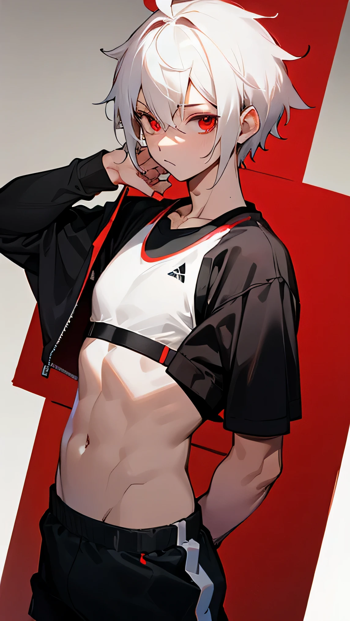 (masterpiece, best quality), 1man, musculous, short detailed hair, with brown eye, 复杂, (dress room), full bodyesbian, White baseball uniform, Open gray jacket, vivd colour,(depth of fields:1.2),(abs),Be red in the face，looking at viewert，A piano，spread their legs，