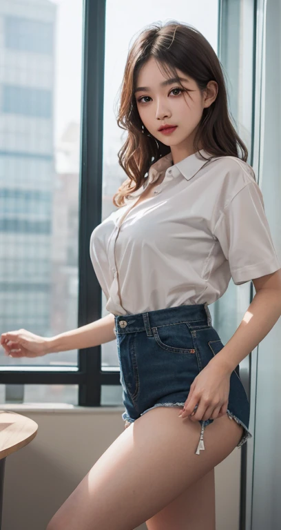 Best Quality Detail:1.2, realisitic, 8K UHD, hight resolution, 1girl in:1.2, The ultra-detailliert, High quality textures, intricate detailes, detaileds, Very detailed CG, High quality shadows, Detail Beautiful delicate face, Detail Beautiful delicate eyes, depth of fields, Ray traching, masterpiece, best quality,ulzzang -6500-v1.1:0.6, pureerosface_v1, Pretty Kpop Girl, Korean Urzan Face:1.1, milf, 28 year old woman,long neon yellow hair,shiny_skin,thin_waist,huge breasts, polka_dots_midi_shirt,socks,converse, night, 4K 8K UHD Full Color RAW Photos, Fuji Film(Medium format:1.2), Hasselblad:1.2, Carl zeiss:1.1, Incredible dynamic range photography(UTIL_Art by Smoose-768:1.1), hight resolution, High pixel count, clear details, crisp image, Natural color reproduction, Noise Reduction, High fidelity, qulity, Software Improvements, Upscaling, Optimized algorithms, Pro-level retouching,crowd:1.1,depth of field,looking at viewer,random pose at the office meeting room,random pose, office meeting room atmosphere,