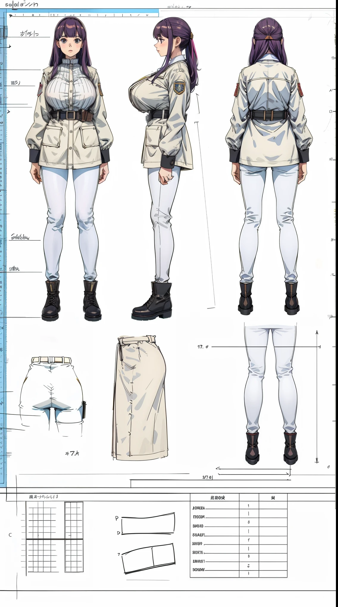 girl, solo, full body, from head to toe, standing, (Huge_Breasts:1.3),
Character Design Sheet, character reference sheet, Blueprint Schematic Drawing, technical drawing, blueprint, schematic,
((Character Design Sheet:1.7, character reference sheet:1.7,)),
fern, fern_clothes