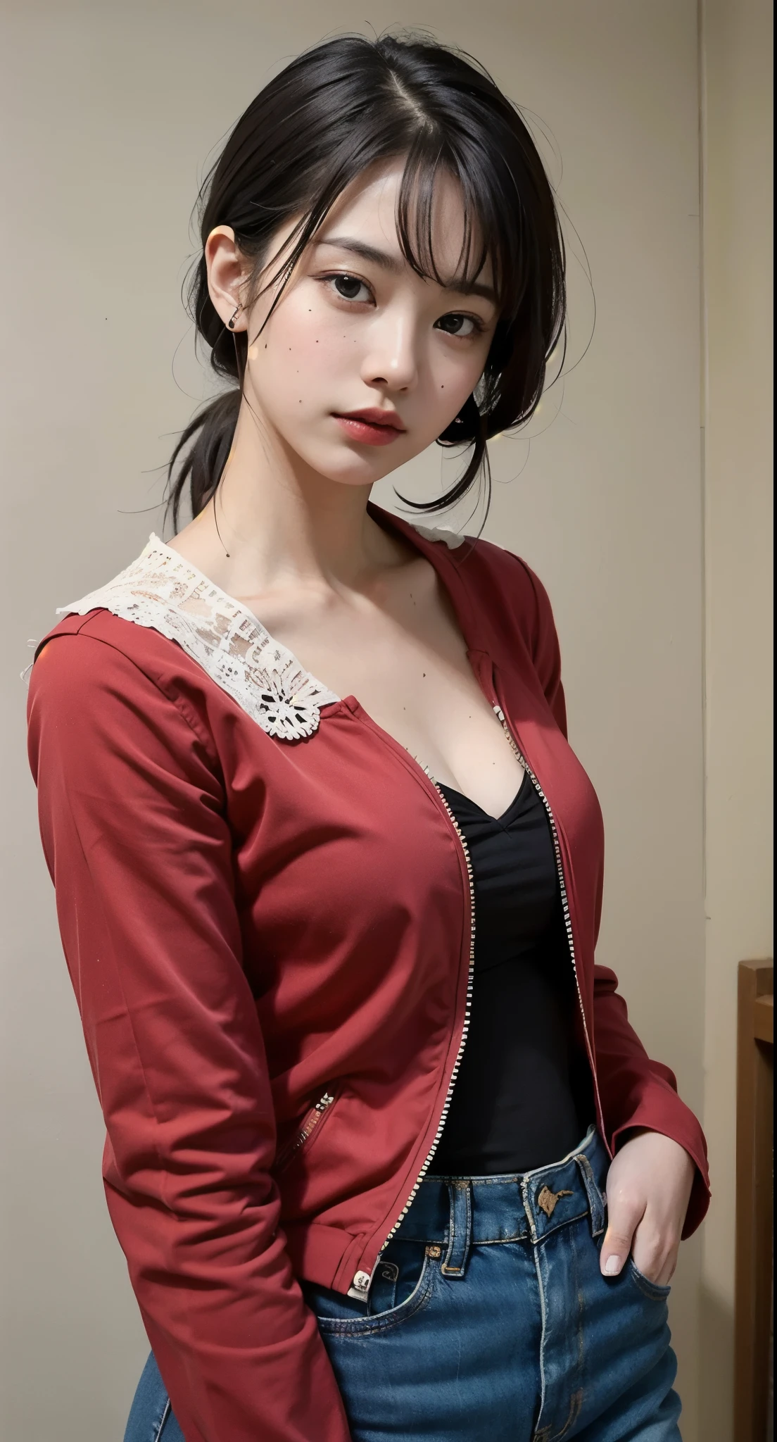((best quality)), ((masterpiece)), (detailed), perfect face, red jacket