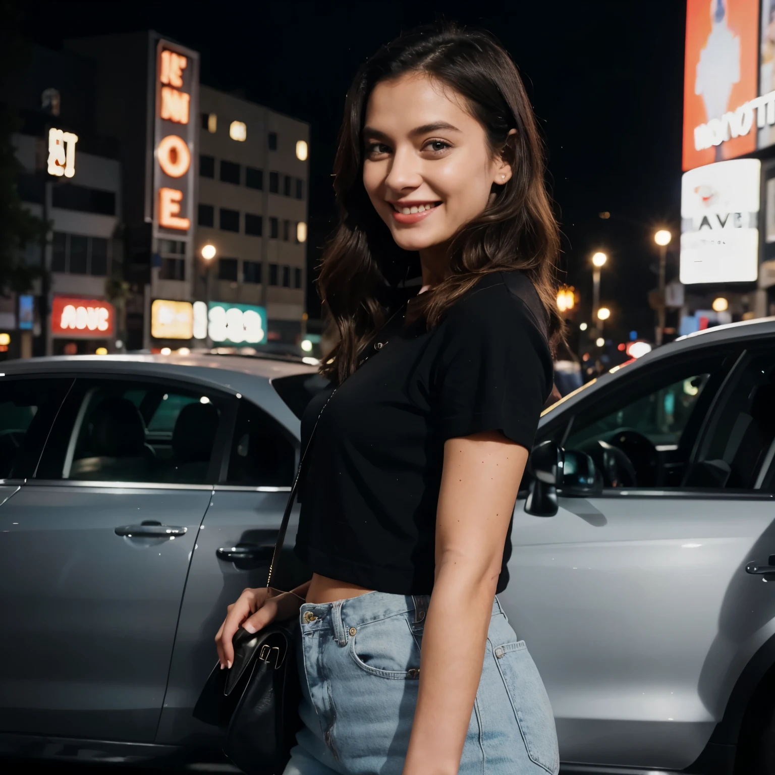 influencer at moviepremiere laughing maniacally