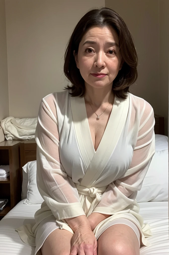 8k, ((Japanese Mature)), ((60 years old:1.4)), ((old woman:1.3)), Japanese Mature Wife, Browsing Caution, One Woman, Small breasts, ((Small breasts)) , ((Flat Chest)), ((Saggy breasts)), ((Full nudity)), Low Ponytail, Mixed gray hair, ((Frame glasses)), ((Red lipstick)), Old Japanese-style room, Candlelight, Lift your legs