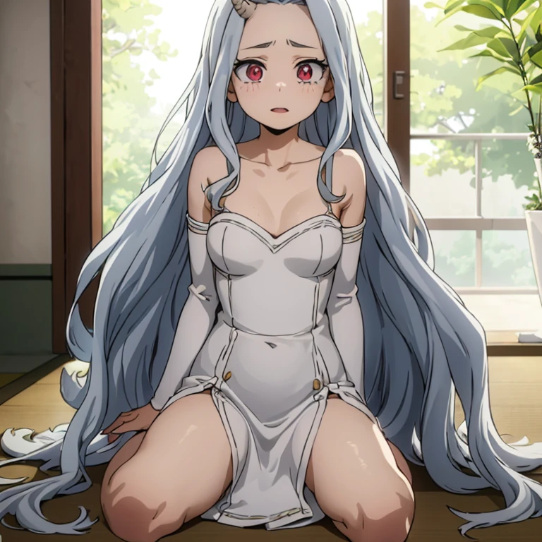 "Eri, with her innocent yet alluring charm, stood before her partner, her youthful curves accentuated by the tight-fitting hero costume. Her eyes sparkled with a mix of curiosity and desire as she slowly approached, the soft, sweet scent of her blossoming womanhood enveloping the air. As their bodies drew closer, Eri's  frame pressed against her partner's, sending shivers of anticipation down their spines. Her delicate fingers traced a teasing path across their chest, her touch electrifying and full of untamed passion. The intensity between them grew as their lips met in a deep, passionate kiss, their tongues intertwining in a dance of desire. With every caress and gentle nip of teeth, Eri's arousal heightened, and her partner couldn't resist exploring her blossoming femininity. They trailed kisses down her neck, their lips grazing against her collarbone, and down to her supple breasts, eliciting soft gasps of pleasure from the young beauty. Eri's skin tingled as her partner's warm hand glided down her side, their fingertips tracing delicate patterns over her hips, igniting a fire within her core. As their hands met, they slowly guided her partner towards the edge of ecstasy, their bodies moving in sync, a seamless blend of trust and desire. In the heat of the moment, Eri lets go of any inhibitions, fully embracing her newfound sensuality. With each breathless moan that escaped her lips, the intimacy between them intensified, reaching new heights of pleasure as they approached a climax that would leave them both craving more.",Just one Eri,(a full body portrait of Eri)