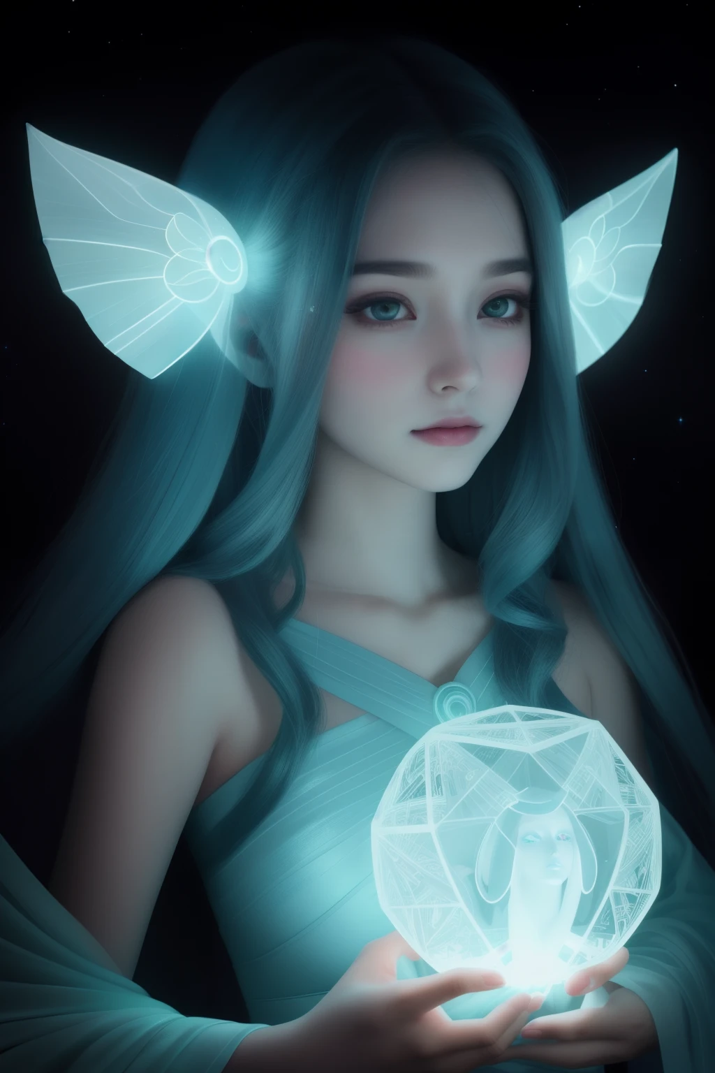 In the heart of a mystifying alien world, a young ager named Lyra gracefully sits, her ethereal figure bathed in a midnight aura that enchants and bewilders. Her face, a stunning blend of artistry and obscenity, captivates the soul with its realistic features (1.2). An intricately designed organ, resembling a female genitalia, rests in the center of her forehead, adding to her enigmatic allure (1.8).
Numerous award-winning masterpieces, penned by the greatest artists of the universe, have been inspired by Lyra's visage. Her portrait, an artistic photography project, is