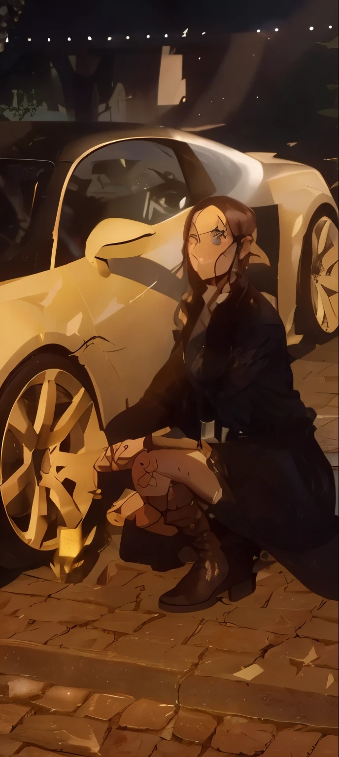 car ears, surrounded by money, gold coins, gold bars, expensive jewelry, diamonds