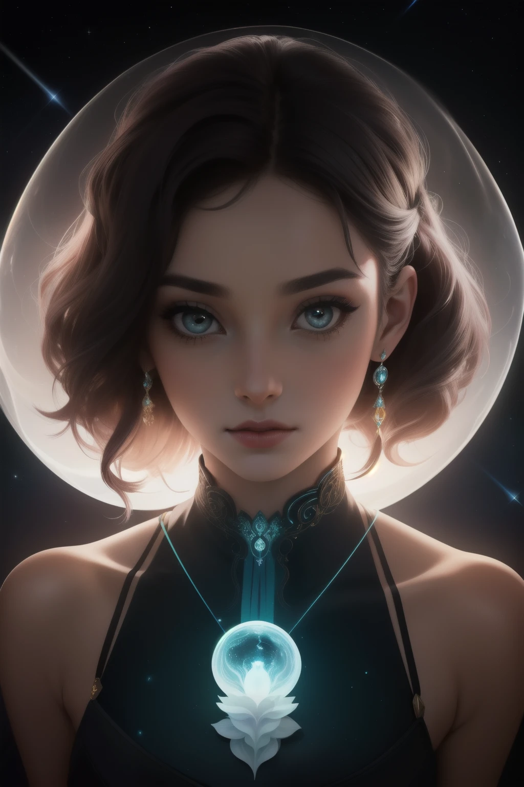 In the heart of a mystifying alien world, a young teenager named Lyra gracefully sits, her ethereal figure bathed in a midnight aura that enchants and bewilders. Her face, a stunning blend of artistry and obscenity, captivates the soul with its realistic features (1.2). An intricately designed organ, resembling a female genitalia, rests in the center of her forehead, adding to her enigmatic allure (1.8).
Numerous award-winning masterpieces, penned by the greatest artists of the universe, have been inspired by Lyra's visage. Her portrait, an artistic photography project, is