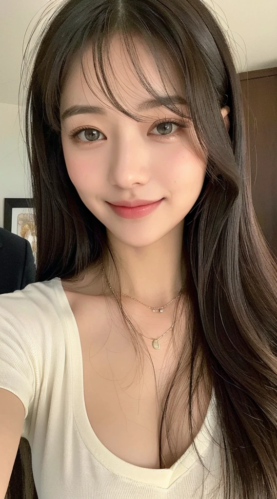 ((Best Quality, 8K, Masterpiece: 1.3)), 1girl, Slim Abs Beauty: 1.3, (Hairstyle Casual, Big Breasts: 1.2), then, based on the needs you provide, here is my answer: She wears a black suit with a slim cut to show off her slender figure to the fullest. The transparent white shirt is slightly revealed through the suit, showing the confidence and competence of women in her workplace. The details are meticulously crafted, with the fluffy, wavy hairstyle falling from behind the ears, creating a breath of freshness. A pair of watery eyes were indecipherable in color, barely recognizable in sunlight that they were dark brown, and at the moment there was a twinkle in her smile. The bridge of her nose is straight, her lips are slightly red, and her deep eyes and slender lips make her look like a heroine who came out of the painting. Wearing a delicate watch on her wrist, she adds a bit of calm and mature temperament, making people want to get close to her and feel the unique charm of her.