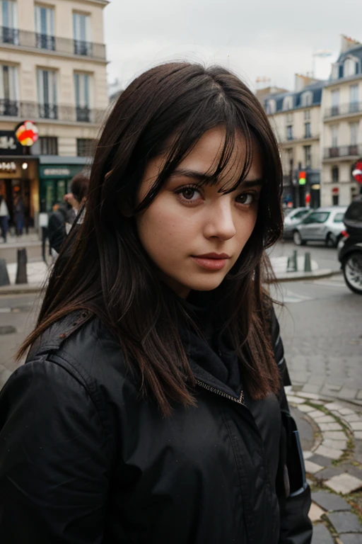 Dark-haired girl in Paris