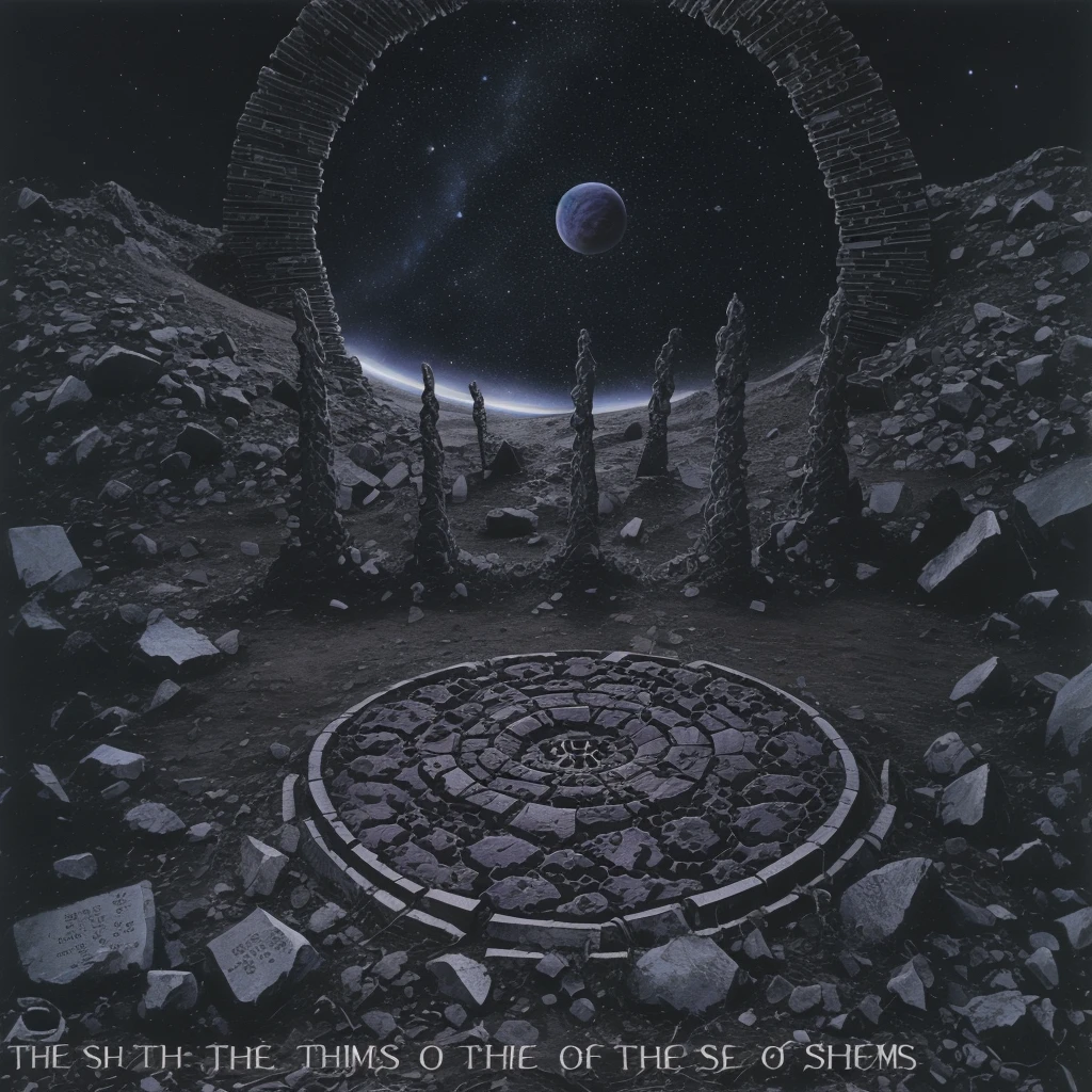 Dark tomb for a throne, beast with serpents for a crown
Bones from ashes of the stars, eyes from shadows of dead moons