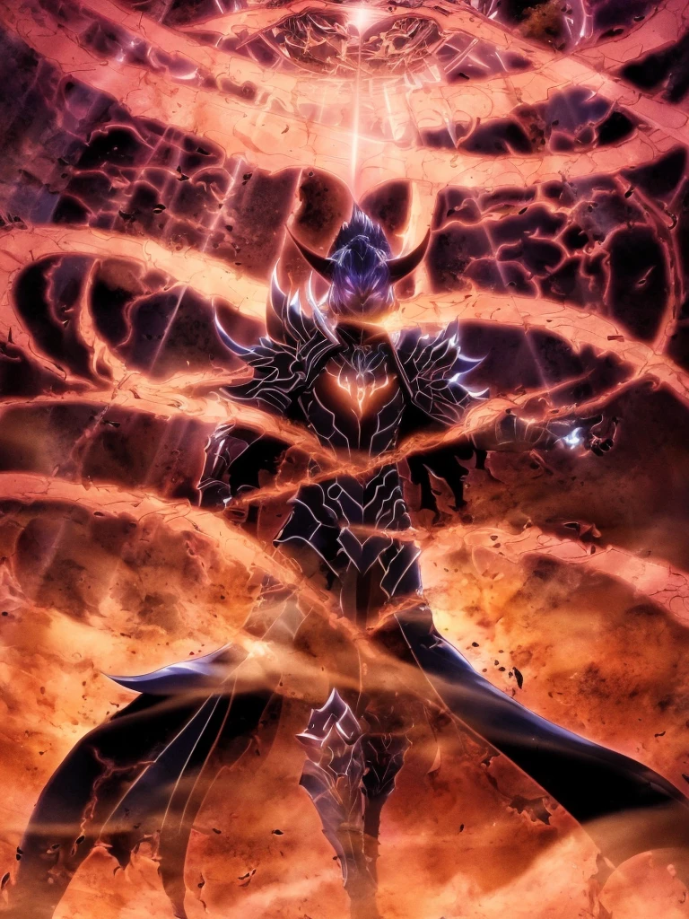 ultra HD 8k, a powerful warrior alone in a dark fantasy setting, holding a glowing sword, surrounded by intense magic and ethereal light, with a menacing aura and a determined expression, creating an intense atmosphere of danger and suspense, painted in a realistic style with high resolution details, vibrant colors, and striking contrasts, reminiscent of epic fantasy games and novels.