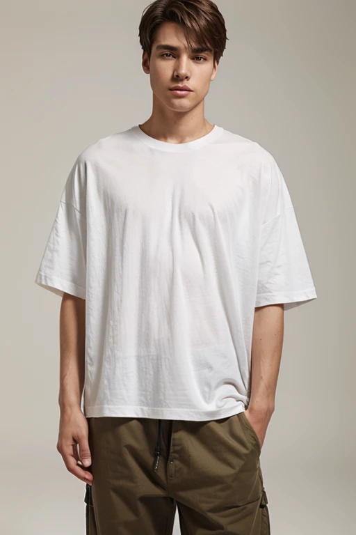 Male Model in Oversized White T-Shirt
