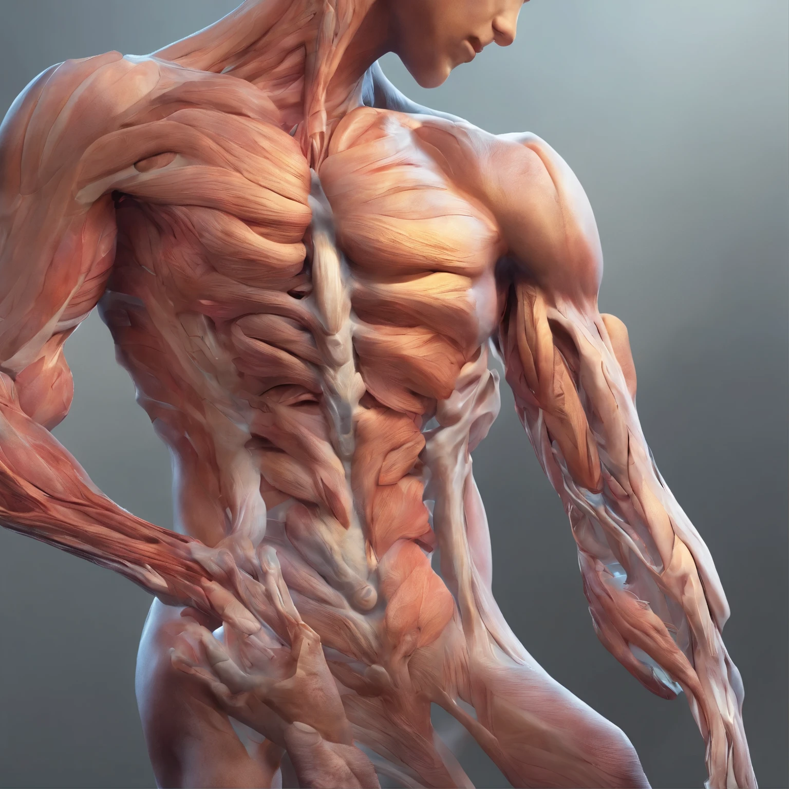 the detailed anatomy of the muscles of an arm without the skin, hyper realistic, 4k, cinematic --v 2:3