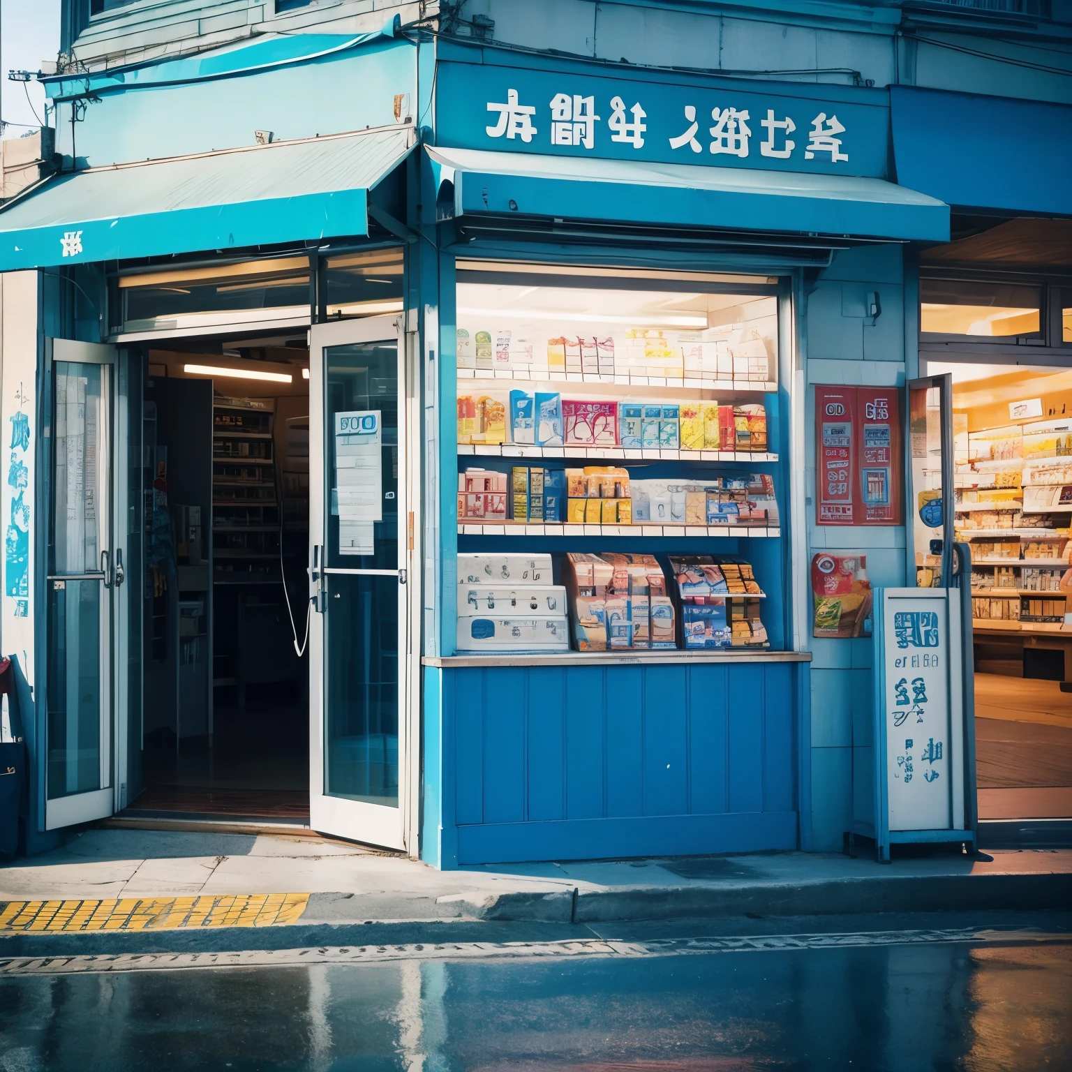 sea,Convenience stores,Beauty,,sad,blue