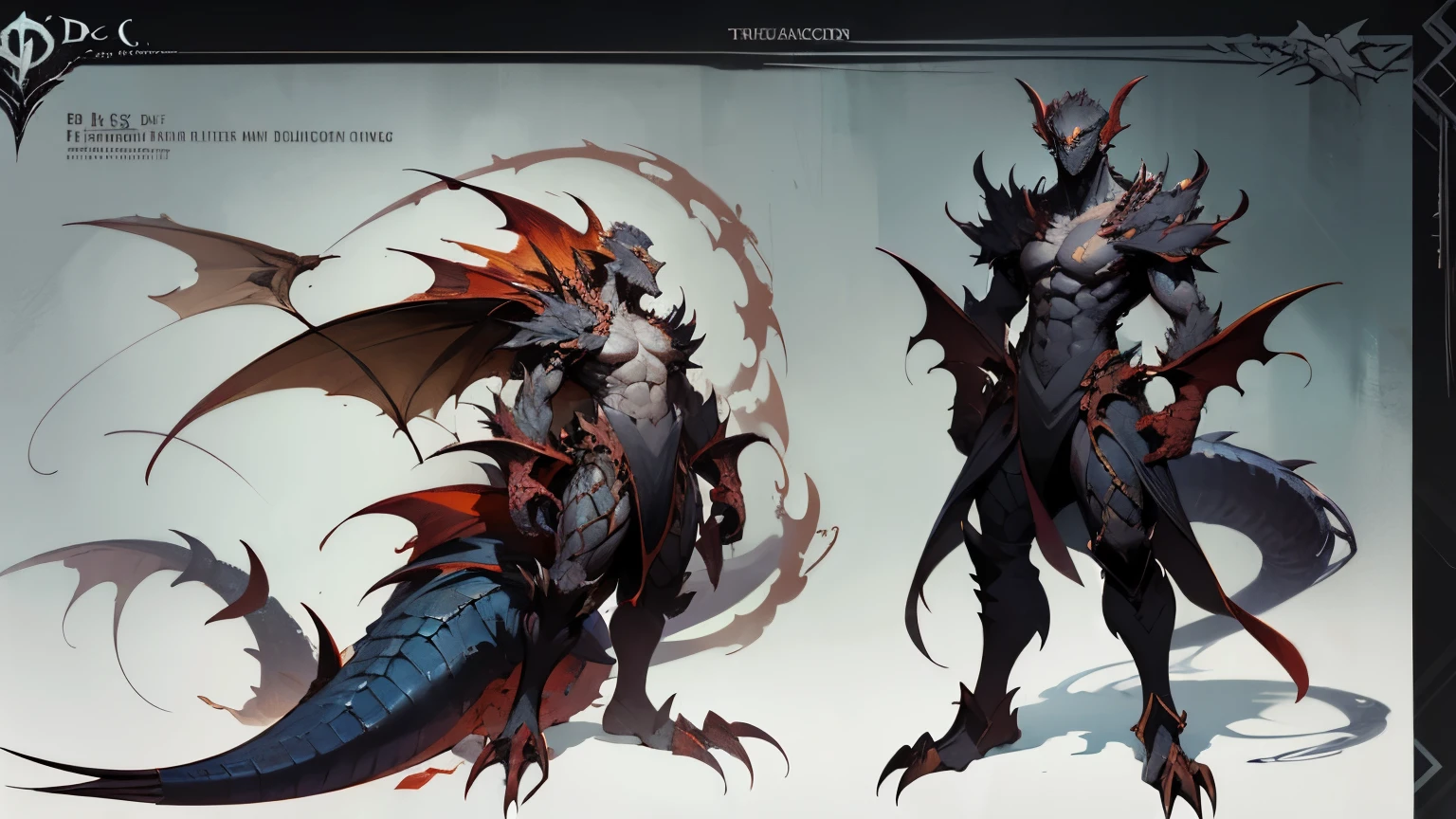 Concept art of the creature, full body dragon concept, Concept art of the creature, creature design, anthro dragon art, Ancalagon Black, monster concept art, d&d commision art dragon, realistic creature concept, Conceptual art of the creature character, d & d creature, inspired by Lucas Graciano