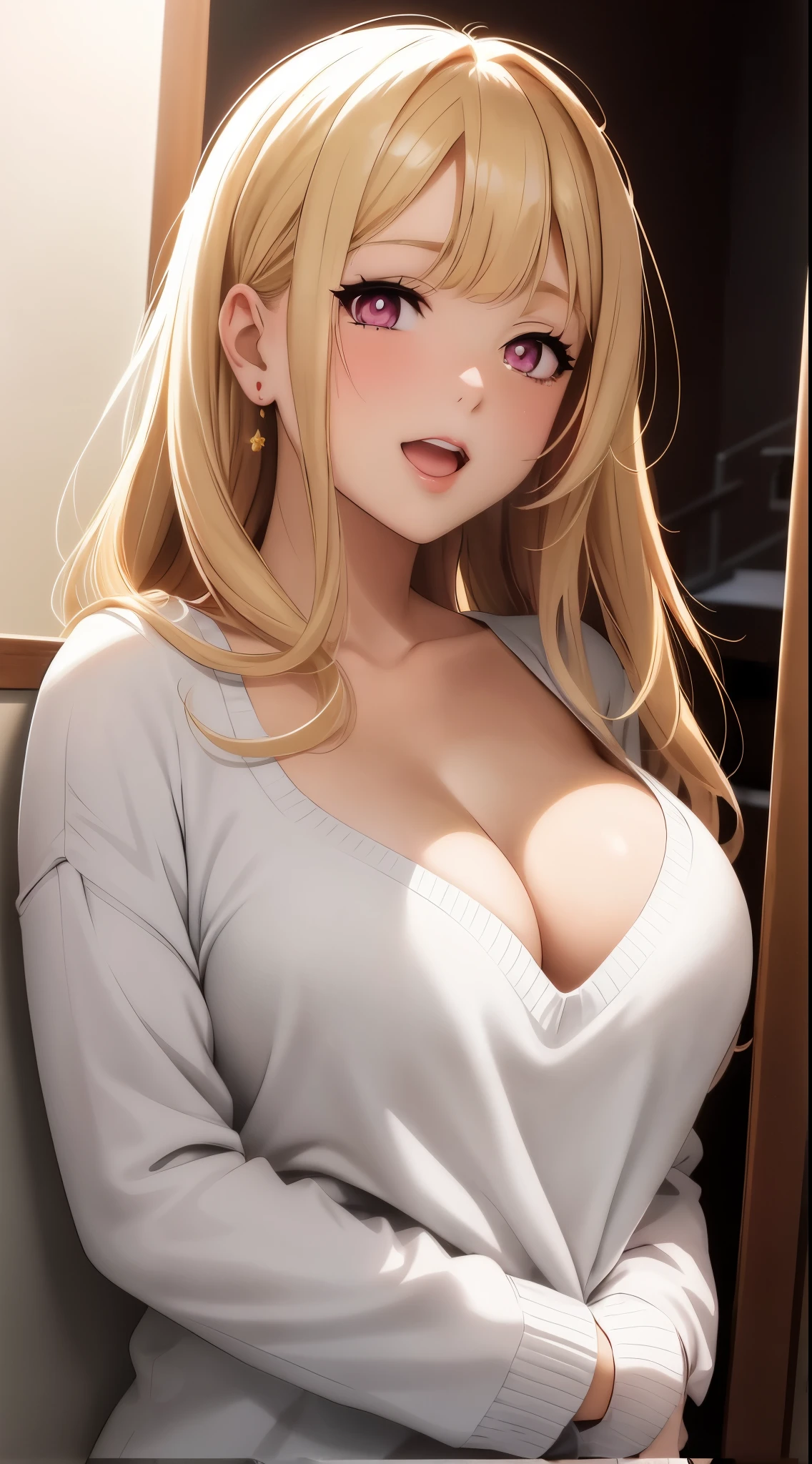 Anime girl with big breasts posing for a photo in a room., chica anime seductora, arte cg anime suave, hermosa chica anime, detailed arte animado digital, chica anime atractiva, Chica anime rosa con pelo largo, arte animado digital, render fotorrealista de chica anime, hermosa mujer anime, arte anime limpio y detallado, digital anime illustration, linda chica anime, linda chica anime, escote (PINK HAIR) (PINK EYES) 